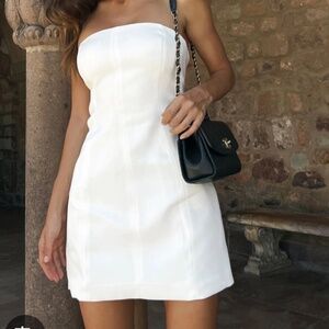 Meshki White Crepe Mini Dress